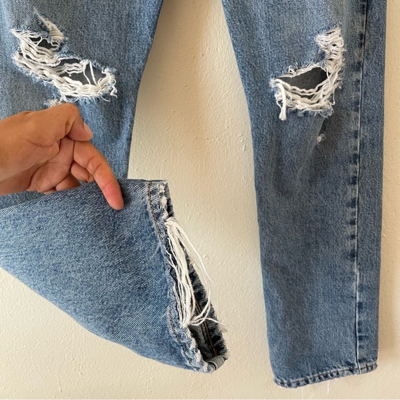 AGOLDE Mia Straight leg Distressed Jeans Rule size 24 light wash - Picture 8 of 15
